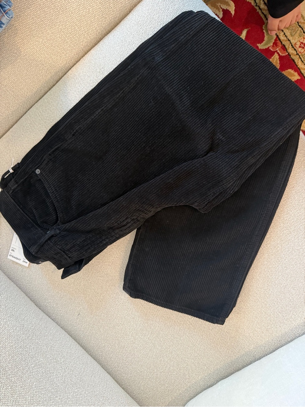 Denim Forum Black Corduroy Straight Jeans with Tags - Picture 2 of 2